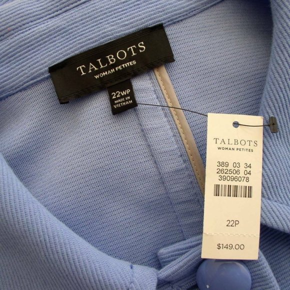 Talbots Womens Periwinkle Blue Jacket Sz 22W Petit - Picture 6 of 6